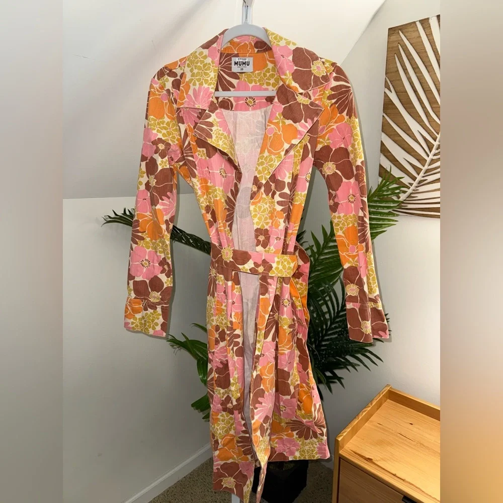 Show Me Your Mumu‎ Nancy Trench Coat Retro Garden Size XS